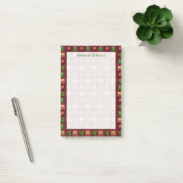 Bloco De Notas Woodland Christmas Quilt Look Personalizado