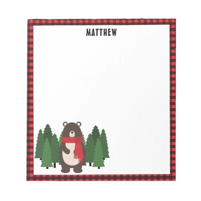 Bloco De Notas Woodsy Bear (Frente)