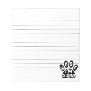 Bloco De Notas Woof I'm A Dog Lined