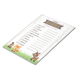 Bloco De Notas Word Scramble Girl Woodland - Jogo de Chá de frald