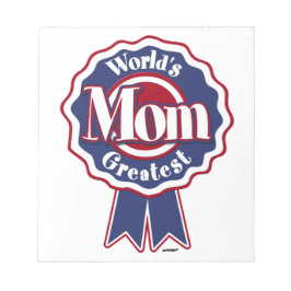 Bloco De Notas Worlds Greatest Mom Blue Ribbon