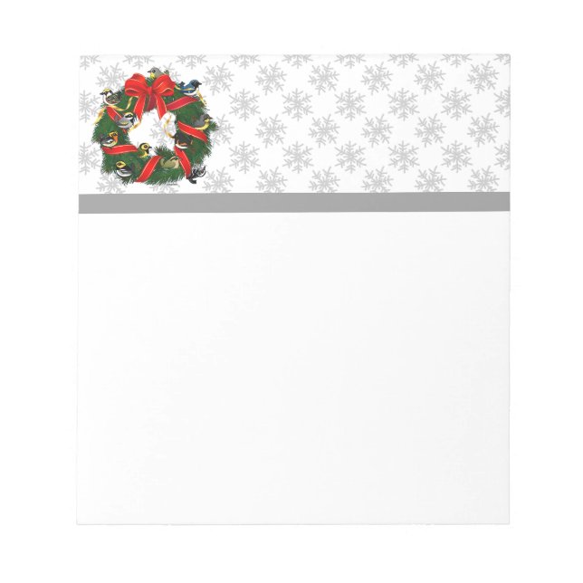 Bloco De Notas Wreath de Natal Birdorable Warblers (Frente)