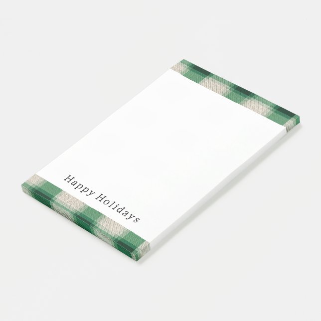 Bloco De Notas Xadrez de Creme Verde (Inclinado)