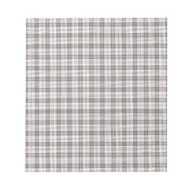 Bloco De Notas xadrez de moda de cinza (Frente)