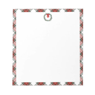 Bloco De Notas Xadrez de Natal Tartan Papel de Papel de carta Arc
