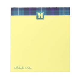 Bloco De Notas Xadrez de Script Personalizado Tartan Leather Mono