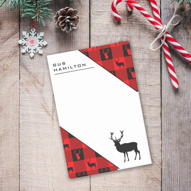 Bloco De Notas Xadrez de veado selvagem ou de bosque de búfalo (Criador carregado)