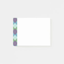 Bloco De Notas Xadrez Estilo Argyle Roxo Azul e Verde