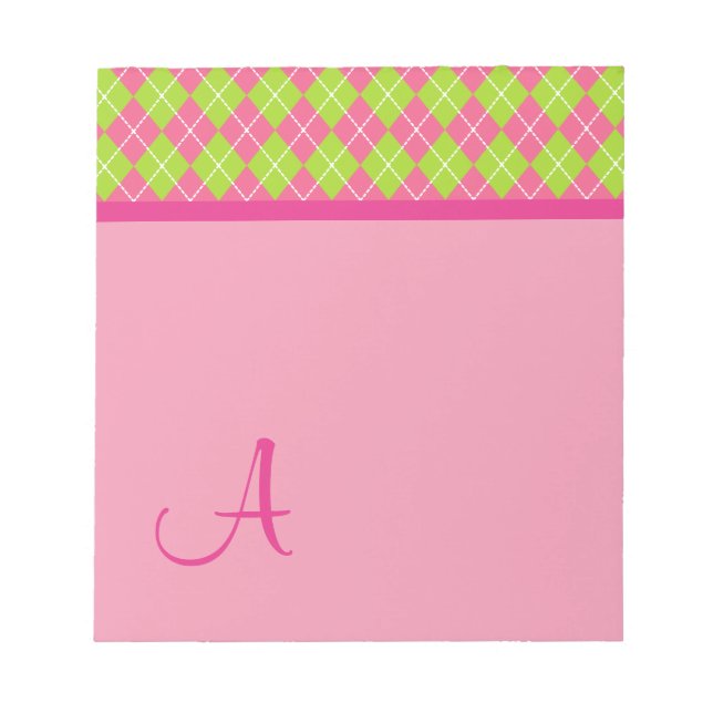 Bloco de Notas Xadrez Monogramado (Frente)