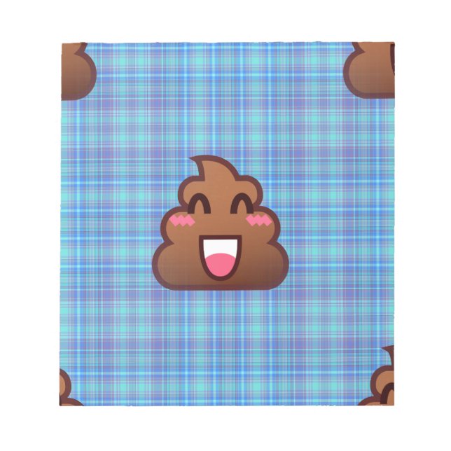Bloco De Notas xadrez poop emoji (Frente)