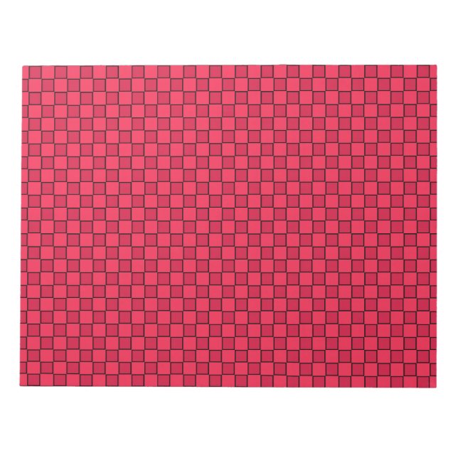 Bloco De Notas Xadrez Preto Vermelho (Frente)