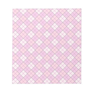 Bloco De Notas Xadrez rosa