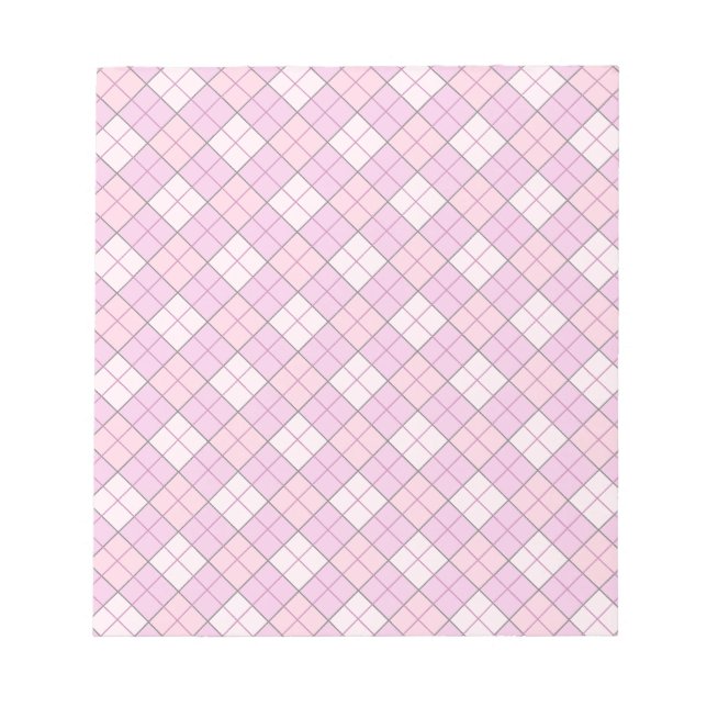 Bloco De Notas Xadrez rosa (Frente)
