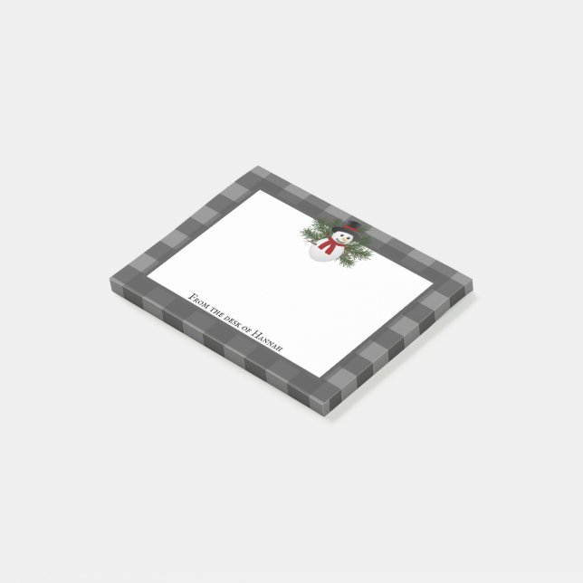 Bloco De Notas Xadrez Snowman Buffalo Personalizada (Inclinado)