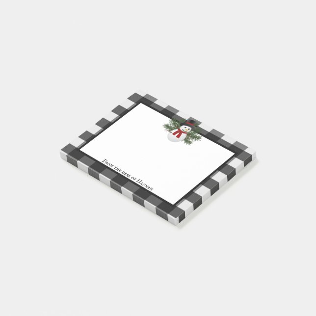 Bloco De Notas Xadrez Snowman Buffalo Personalizada (Inclinado)