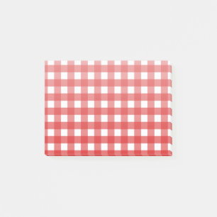 Bloco De Notas Xadrez vermelho e branco