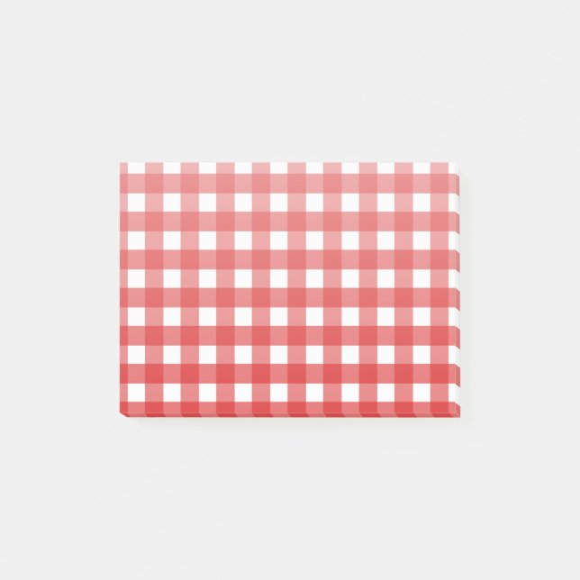Bloco De Notas Xadrez vermelho e branco (Frente)