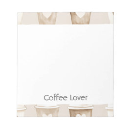 Bloco De Notas Xícaras de Coração de Café com Creme