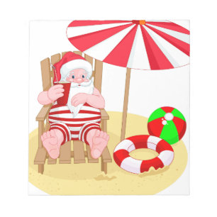 Bloco De Notas xmas Beach santa claus
