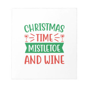 Bloco De Notas Xmas Dando Mistura De Natal E Vinho