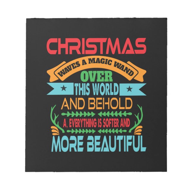 Bloco De Notas Xmas Gift No Natal Ondas Mágicas (Frente)