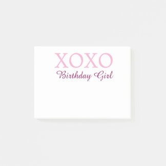 Bloco De Notas Xoxo birthday girl name pink mauve simple love 