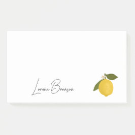 Bloco De Notas Yellow Lemon with Green Leaves | Fresh Citrus 