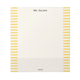 Bloco De Notas Yellow Lines Elegant Frame Teacher Notepad