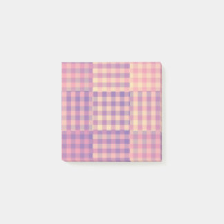 Bloco De Notas Yellow Pink Purple Checker Patchwork Pattern
