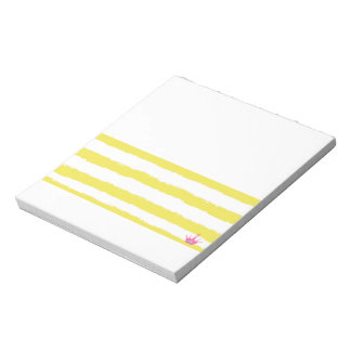 Bloco De Notas Yellow stripes and a pink crown Notepad