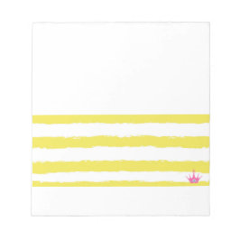 Bloco De Notas Yellow stripes and a pink crown Notepad