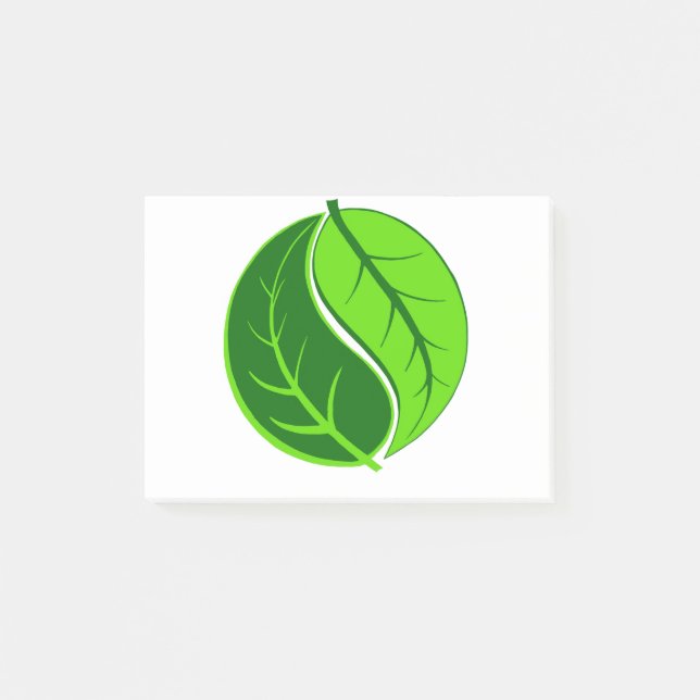 Bloco De Notas Yin e Yang Leaves (Frente)