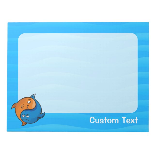 Bloco De Notas Yin Yang Fish Cartoon (Frente)