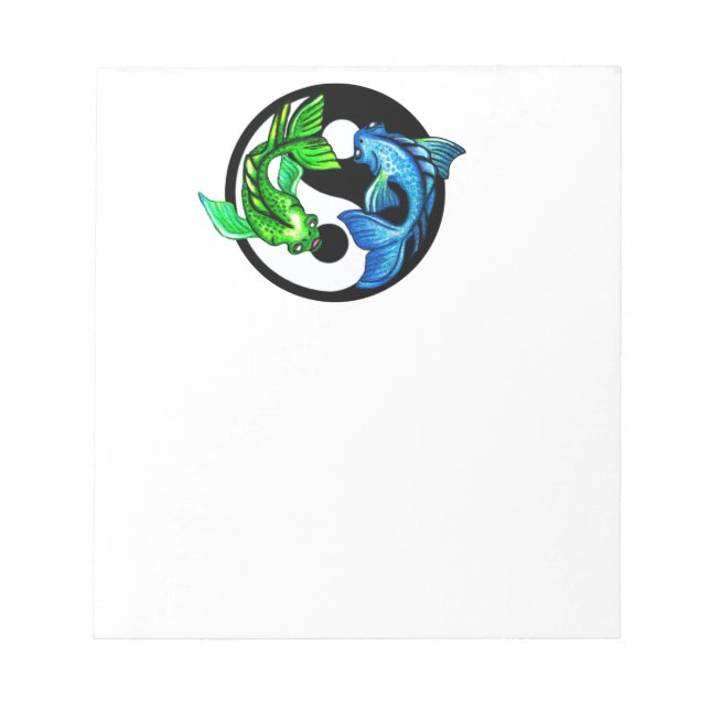 Bloco De Notas Yin-Yang Koi Design (Frente)