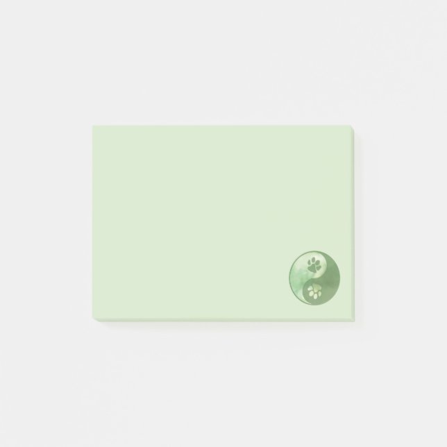 Bloco De Notas Yin Yang Paw Green (Frente)