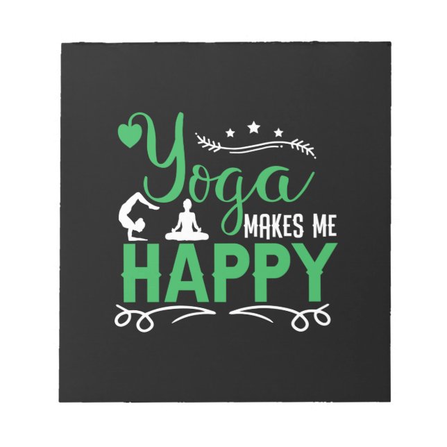 Bloco De Notas Yoga Lover | Yoga me faz feliz (Frente)