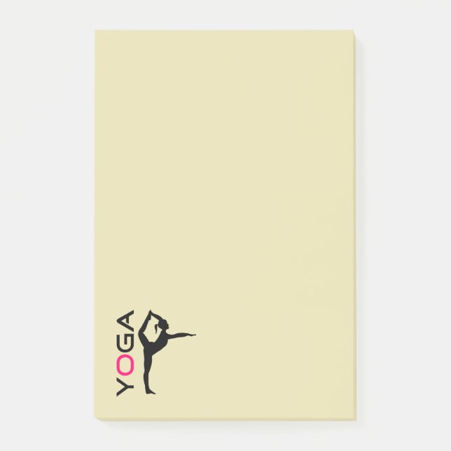 Bloco De Notas Yoga Pose Silhouette em Tan Background (Frente)