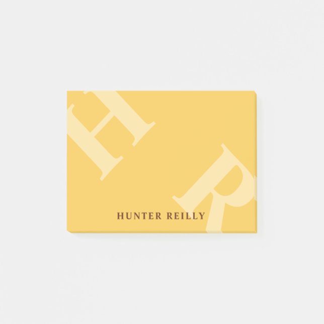 Bloco De Notas Yolk Yellow Tilted Initials & Your Name (Frente)