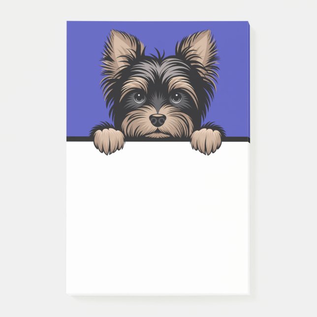 Bloco De Notas Yorkie Cute Peeking Yorkshire Terrier Dog Lover (Frente)