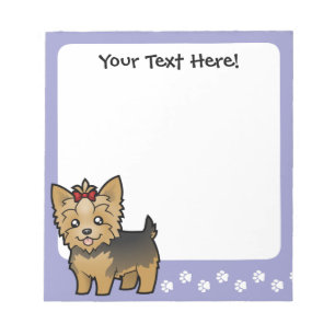 Bloco De Notas Yorkshire terrier dos desenhos animados (cabelo