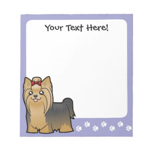 Bloco De Notas Yorkshire terrier dos desenhos animados (cabelo