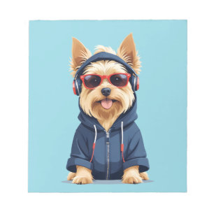 Bloco De Notas Yorkshire Terrier Vestindo Hoodie Funny Legal Anim