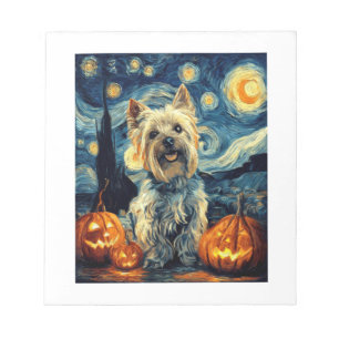 Bloco De Notas Yorkshire terrier Yorkie Cachorro de van gogh noit