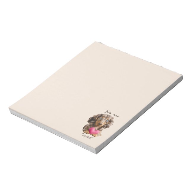 Bloco De Notas You Are Loved – Cute Dachshund Notepad  (Invertido)