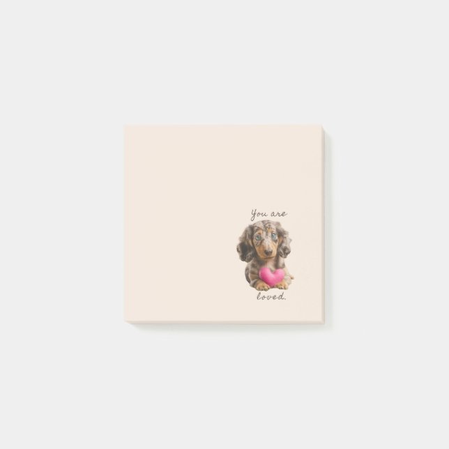 Bloco De Notas You Are Loved – Cute Dachshund Sticky Notes  (Frente)