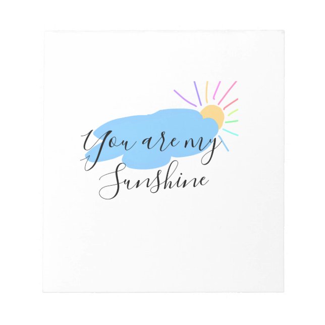 Bloco De Notas you are my sunshine yellow orange sun rays clouds (Frente)