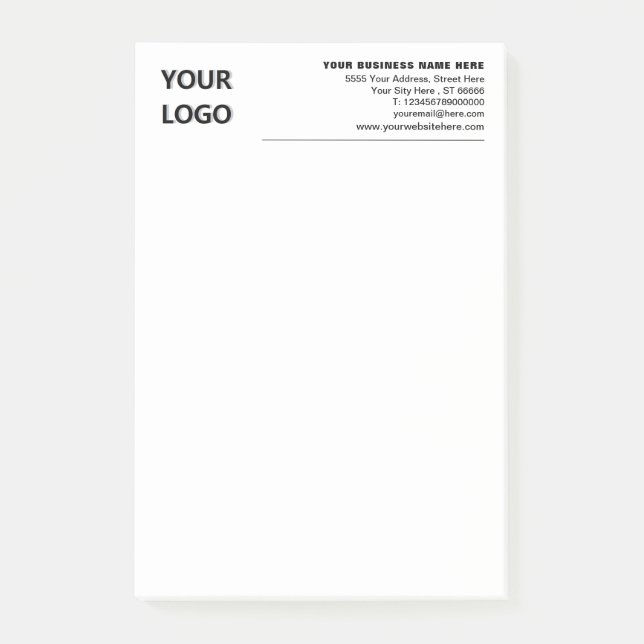 Bloco De Notas Your Branded Business Post-it® Notes Example (Frente)