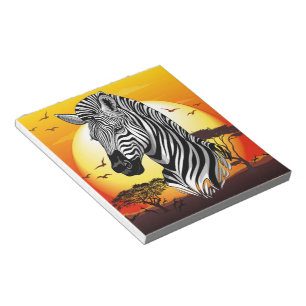Bloco De Notas Zebra African Savanna Wild Animal