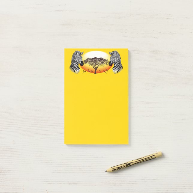 Bloco De Notas Zebra African Savanna Wild Animal (Na mesa)