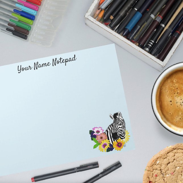 Bloco De Notas Zebra Daisies Blue (Criador carregado)